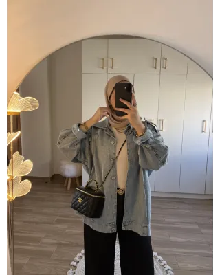 Oversized Light Blue Denim Jacket