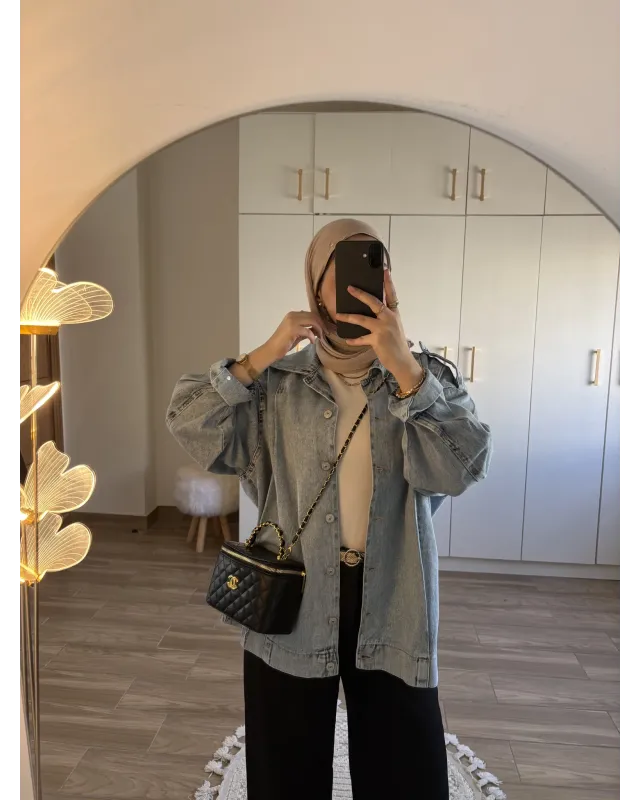 Oversized Light Blue Denim Jacket