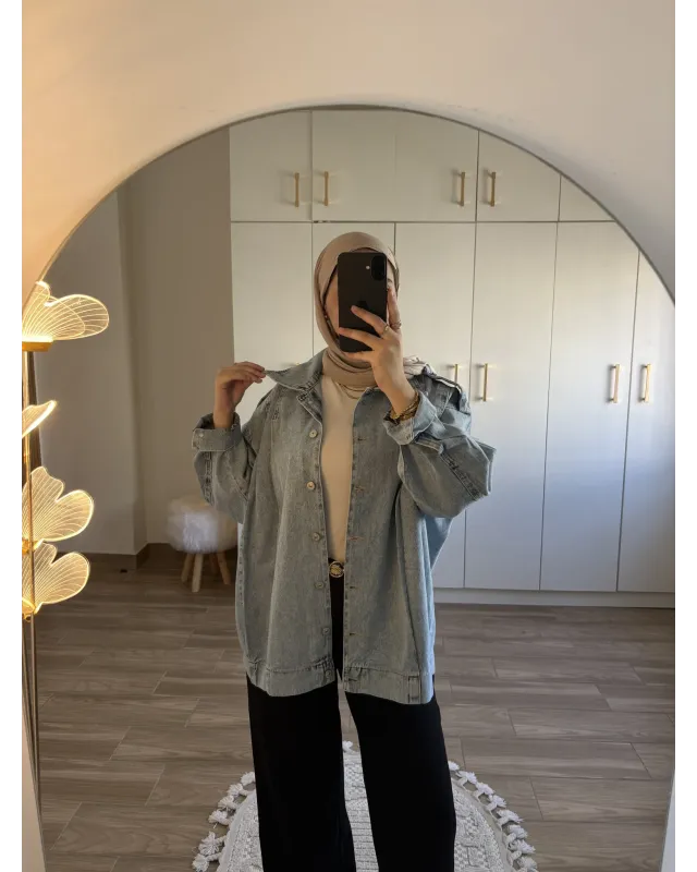 Oversized Light Blue Denim Jacket