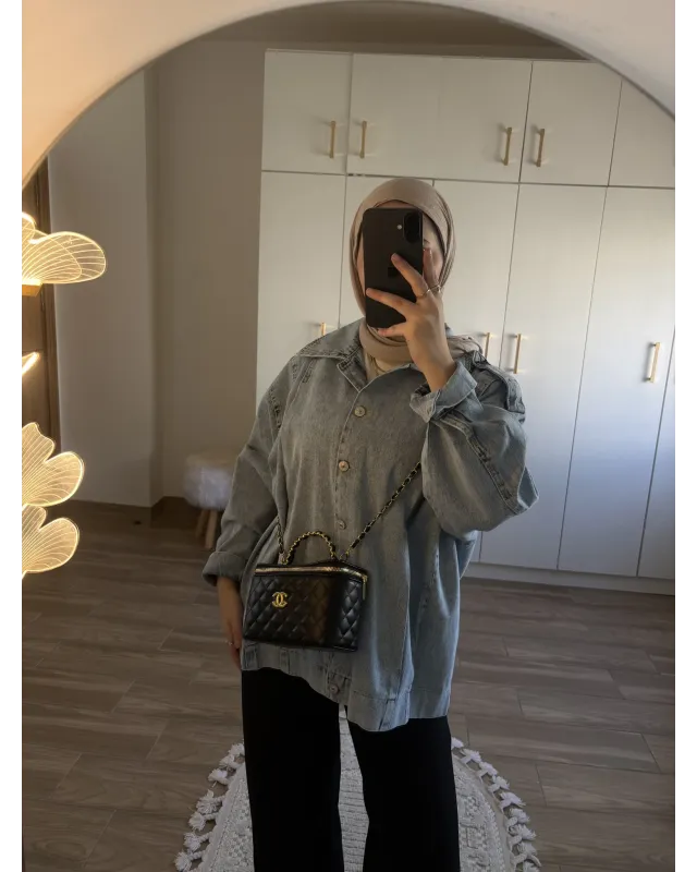 Oversized Light Blue Denim Jacket