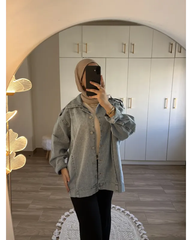 Oversized Light Blue Denim Jacket