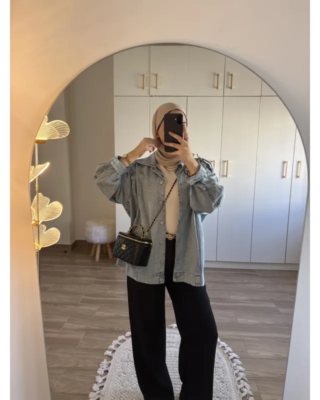 Oversized Light Blue Denim Jacket