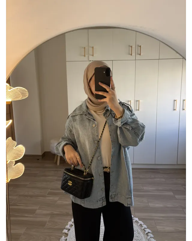 Oversized Light Blue Denim Jacket