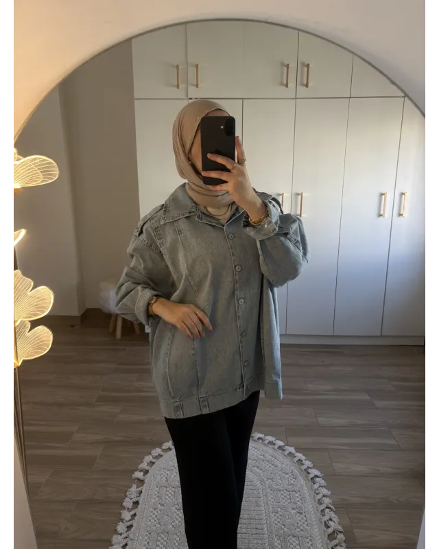 Oversized Light Blue Denim Jacket