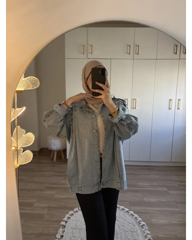 Oversized Light Blue Denim Jacket