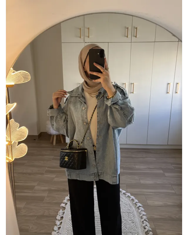 Oversized Light Blue Denim Jacket