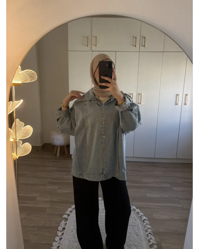 Oversized Light Blue Denim Jacket