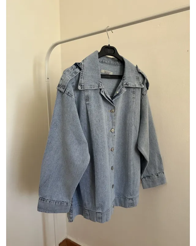 Oversized Light Blue Denim Jacket