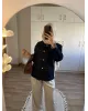 Dark Blue Chinese-Inspired Denim Jacket