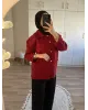 Red Chinese-Inspired Denim Jacket
