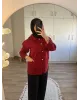 Red Chinese-Inspired Denim Jacket