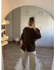 Brown Chinese-Inspired Denim Jacket