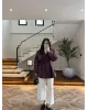 Plum Belted Mid-Length Trench Coat