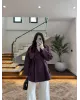 Plum Belted Mid-Length Trench Coat