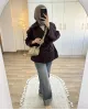 Plum Belted Mid-Length Trench Coat