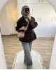 Plum Belted Mid-Length Trench Coat