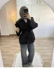 Black Belted Mid-Length Trench Coat