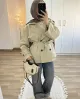 Beige Belted Mid-Length Trench Coat