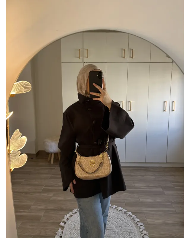 Dark Brown Long Belted Coat