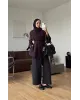 Dark Plum Long Belted Coat
