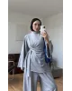 Belted Gray Two-Piece Set