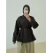 Brown High-Neck Drawstring Jacket