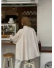 Light Beige Belted Oversized Jacket