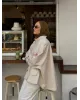 Light Beige Belted Oversized Jacket