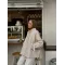 Light Beige Belted Oversized Jacket