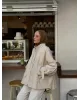 Light Beige Belted Oversized Jacket