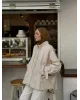 Light Beige Belted Oversized Jacket