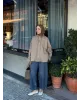 Mink Beige Belted Oversized Jacket
