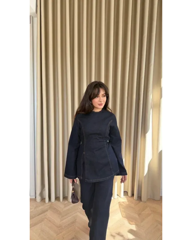 Navy Blue Denim Set