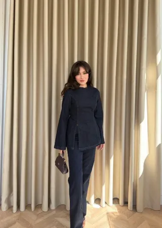 Navy Blue Denim Set