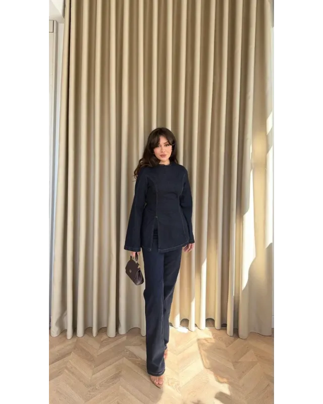 Navy Blue Denim Set