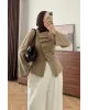 Beige Waist-Fit Cardigan