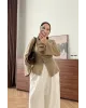 Beige Waist-Fit Cardigan
