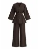 Chocolate Belted Suit Set