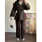 Chocolate Belted Suit Set