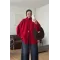 Double-Zip Knit Cardigan –Red
