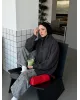 Double-Zip Knit Cardigan –Charcoal Gray