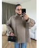 Belted High-Neck Mocha Jacket