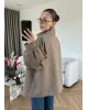 Belted High-Neck Mocha Jacket