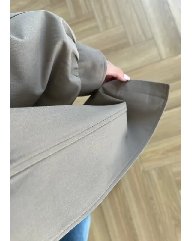 Belted High-Neck Mocha Jacket
