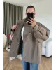 Belted High-Neck Mocha Jacket