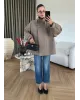 Belted High-Neck Mocha Jacket