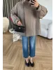 Belted High-Neck Mocha Jacket