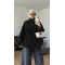 Belted High-Neck black Jacket