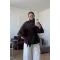 Belted High-Neck Brown Jacket