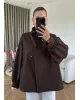 Belted High-Neck Brown Jacket